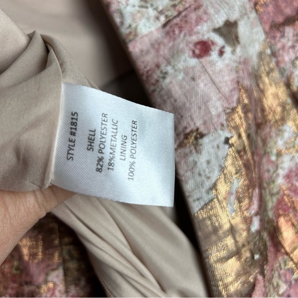 Anthropologie Hutch strapless floral metallic wide leg jumpsuit EC SZ2 - Picture 9 of 9